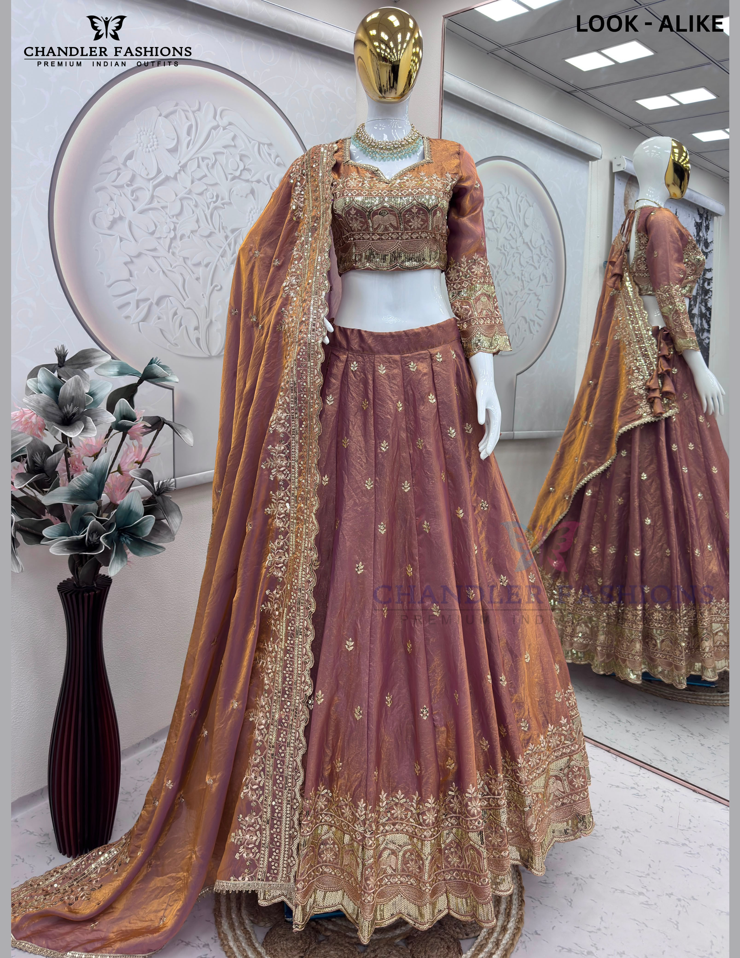 Embroidery And Sequins Work Lehenga Choli With Dupatta In Sedona