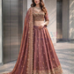 Beautiful Onion Pink Color Fendy Silk With Embroidery And Sequins Work Lehenga Choli With Dupatta