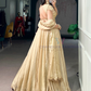 Golden Color Fendy Silk Lehenga Choli With Dupatta In USA