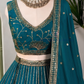Teal Green Color Georgette With Sequins And Embroidery Work Lehenga Choli Near Me