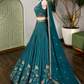 Teal Green Color Georgette With Sequins And Embroidery Work Lehenga Choli In USA