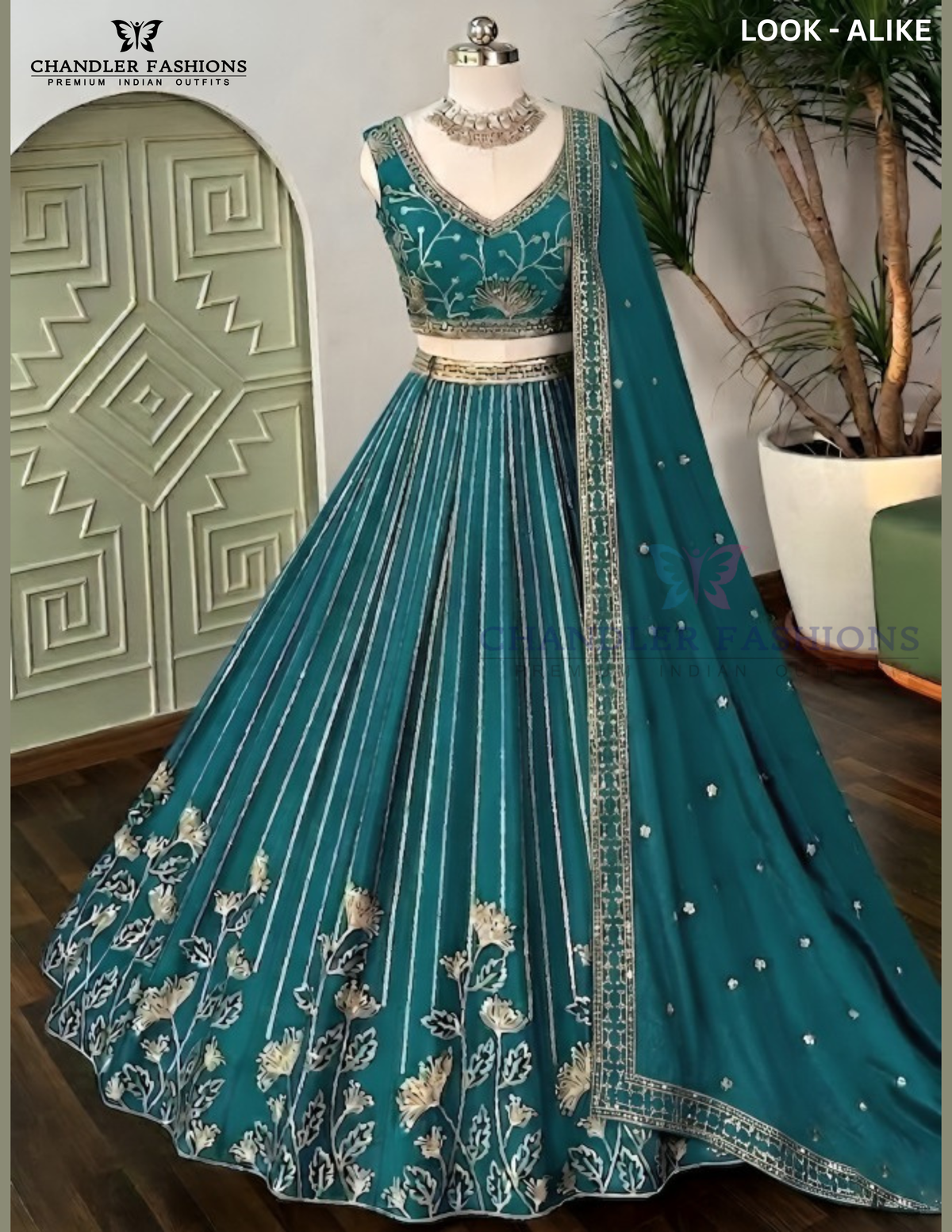 Alluring Teal Green Color Georgette With Sequins And Embroidery Work Lehenga Choli With Dupatta