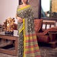 Elegant Black Color Mul Mul Cotton With Multicolor Designer Pallu And Printed Work Saree