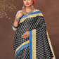 Black Color Mul Mul Cotton With Printed Work Saree Near Me