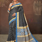 Charming Black Color Mul Mul Cotton With Designer Pallu And Printed Work Saree