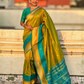 Fabulous Mehendi Green Color Paithani Silk With Contrast Pallu And Zari Work Saree