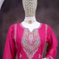 Pink Color With Embroidery Work Palazzo Suit In USA