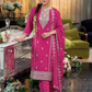 Wonderful Pink Color Chinon Silk With Embroidery And Sequins Work Palazzo Suit For Women