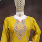 Yellow Color With Embroidery Work Palazzo Suit In USA