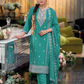 Stunning Teal Green Color Chinon Silk With Embroidery And Sequins Work Palazzo Suit For Women