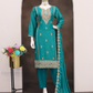 Teal Green Color Chinon Silk With Embroidery And Sequins Work Palazzo Suit Near Me