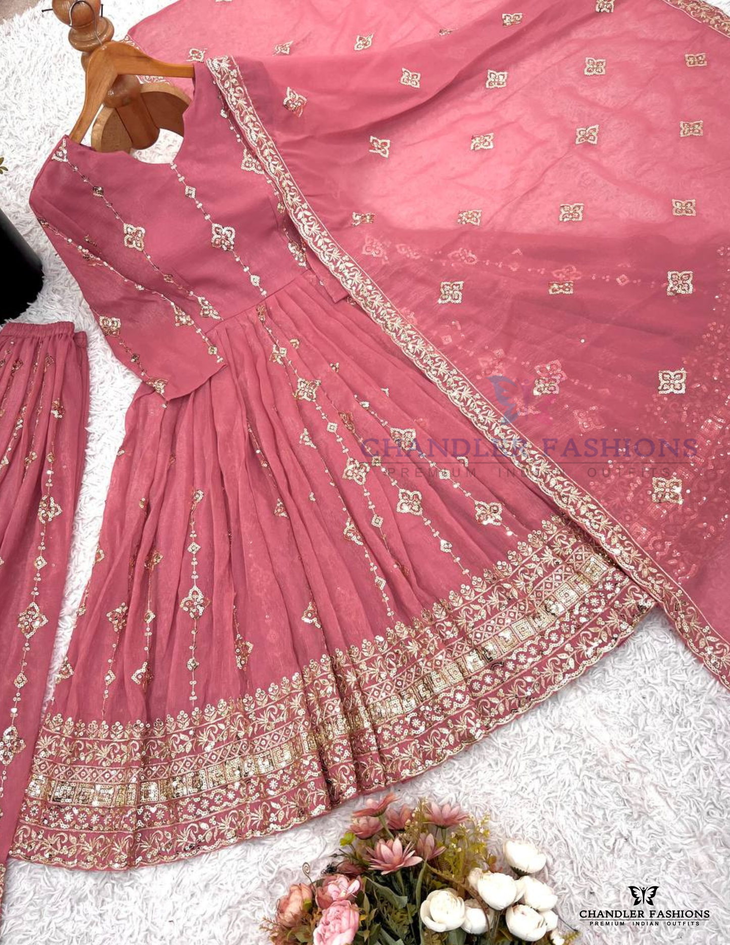 Crunchy Silk With Embroidery And Sequins Work Anarkali Suits In Prescott