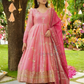 Crunchy Silk With Embroidery And Sequins Work Anarkali Suits In USA