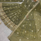 Mehendi Green Color Crunchy Silk Anarkali Suits In Sedona