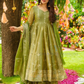 Mehendi Green Color Embroidery And Sequins Work Anarkali Suits In Surprise