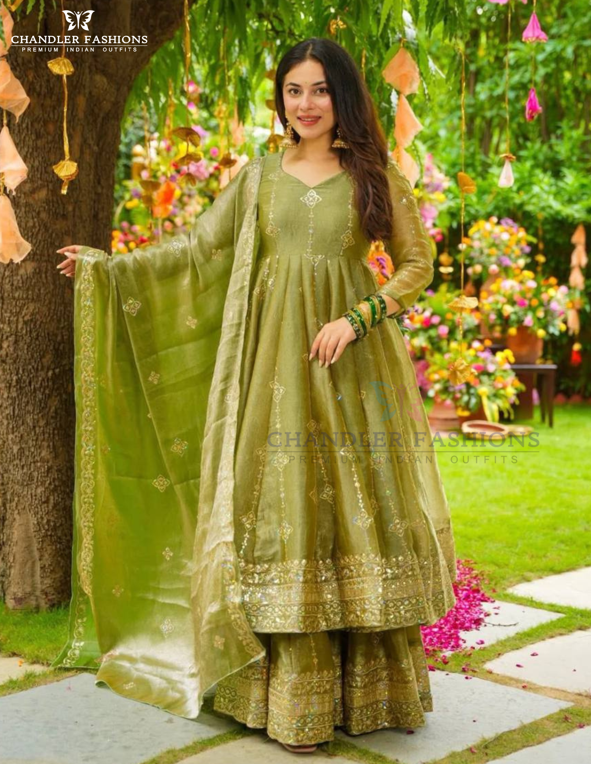 Crunchy Silk With Embroidery And Sequins Work Anarkali Suits In USA