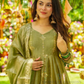 Mehendi Green Color Crunchy Silk With Embroidery And Sequins Work Anarkali Suits Near Me