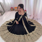 Black Color Roman Silk Sequins Work Anarkali Suits With Dupatta Near Me