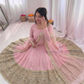 Light Pink Color Roman Silk Sequins Work Anarkali Suits With Dupatta Near Me
