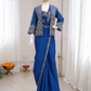 Blue Color Embroidery Work Saree In Suncity