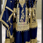 Charming Royal Blue Color Pure Chinon Embroidery And Dori Sequins Work Palazzo Suits Near Me