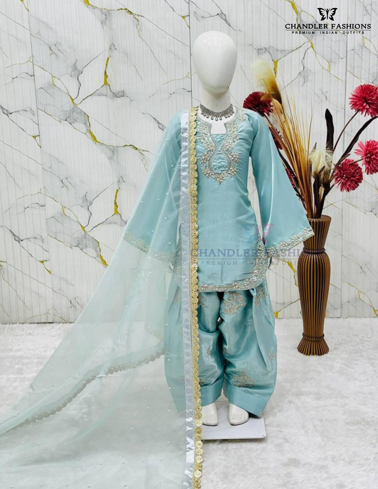 Roman Glass Silk Kurti With Dhoti Pant  For Girls In Peoria