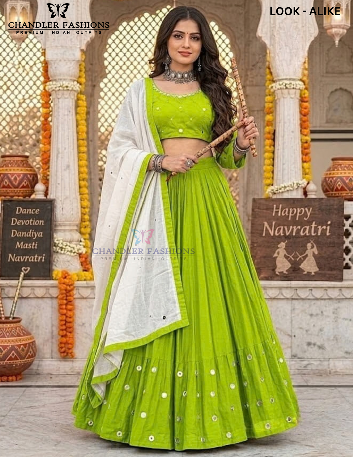 Alluring Green Color Rayon Cotton Mirror Work Chaniya Choli For Women
