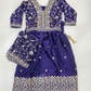 Wonderful Purple Color Georgette Choli Set With Embroidery And Stones Work For Girls