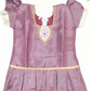 Purple And Cream Color Art Silk Langa Set With Zari Work In Mesa
