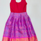 Green And Pink Color Art Silk Langa Set Zari Work In Mesa