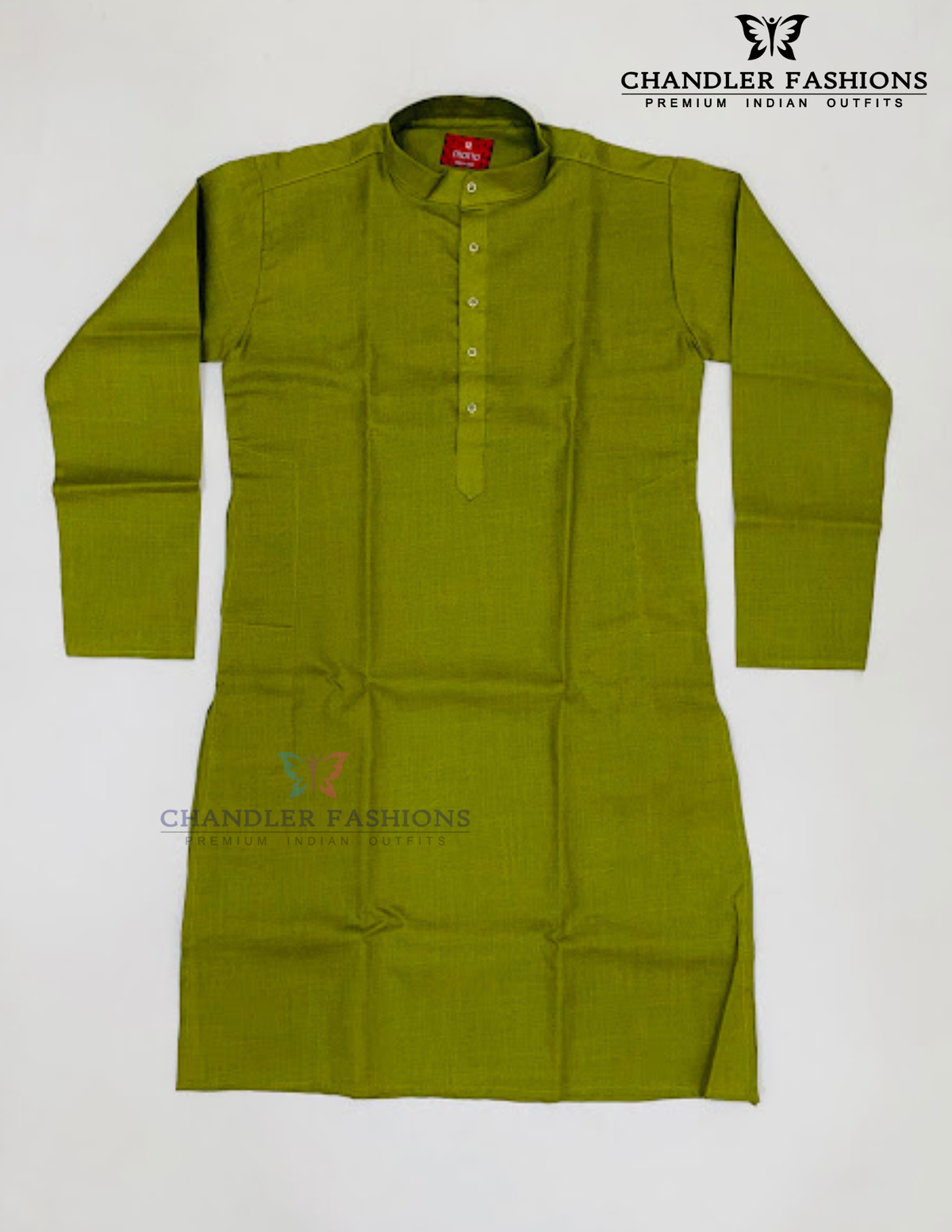 Olive Green Cotton Kurta Set In Yuma