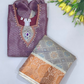 Wonderful Purple And Cream Color Art Silk Langa Set With Stone And Zari Work Near Me