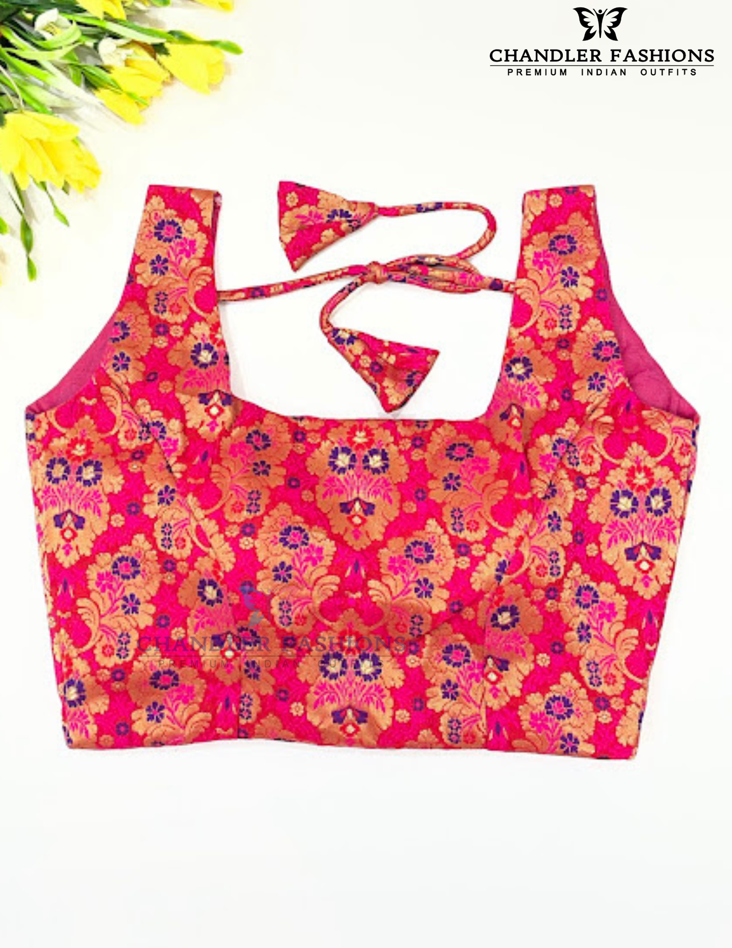 Elagant Red Color Silk Cotton Printed Work Readymade Blouse For Women