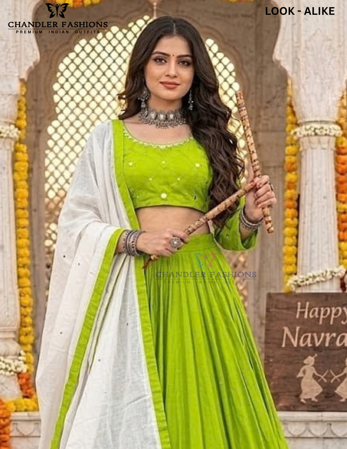 Green Color Rayon Cotton Mirror Work Chaniya Choli Near Me