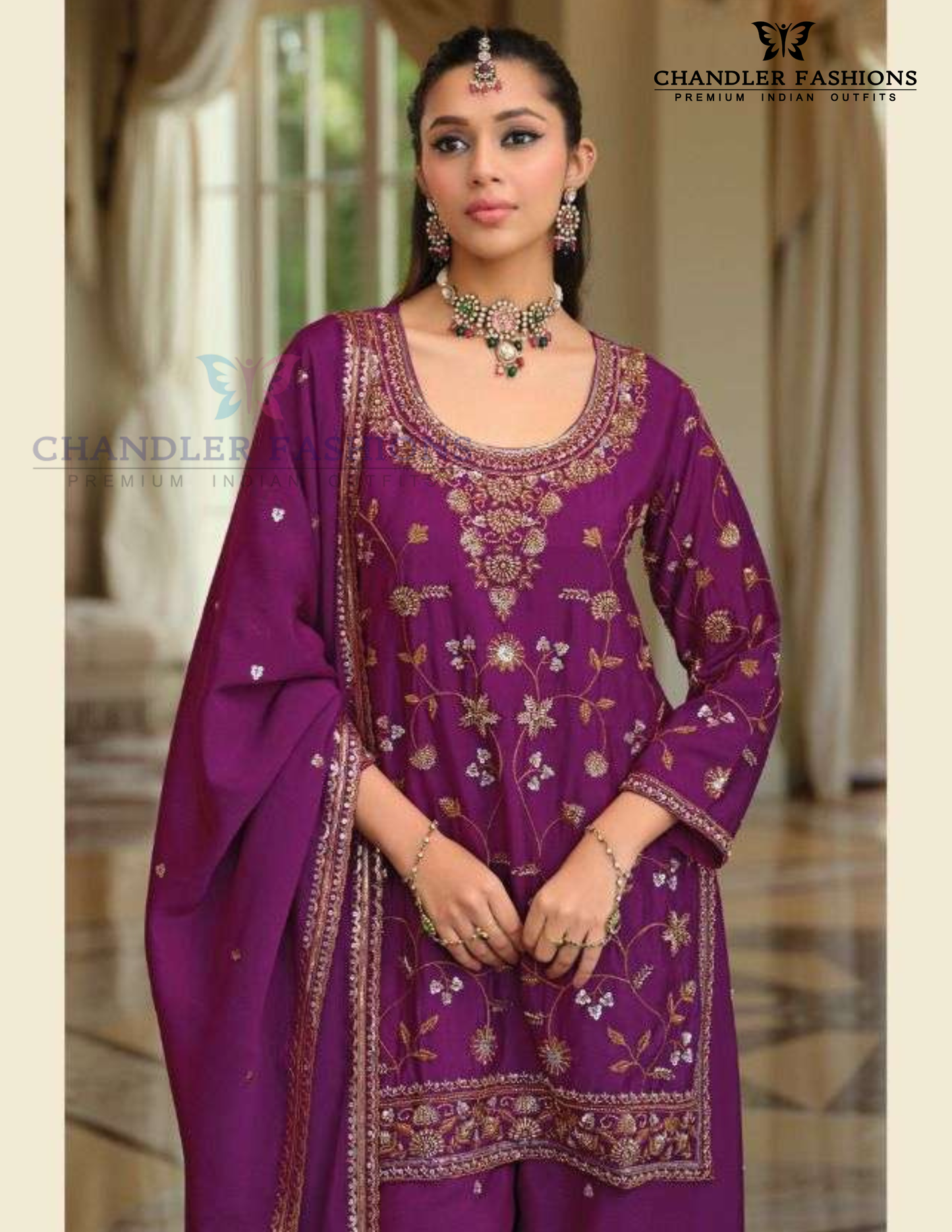 Heavy Work Palazzo Suits In Tempe