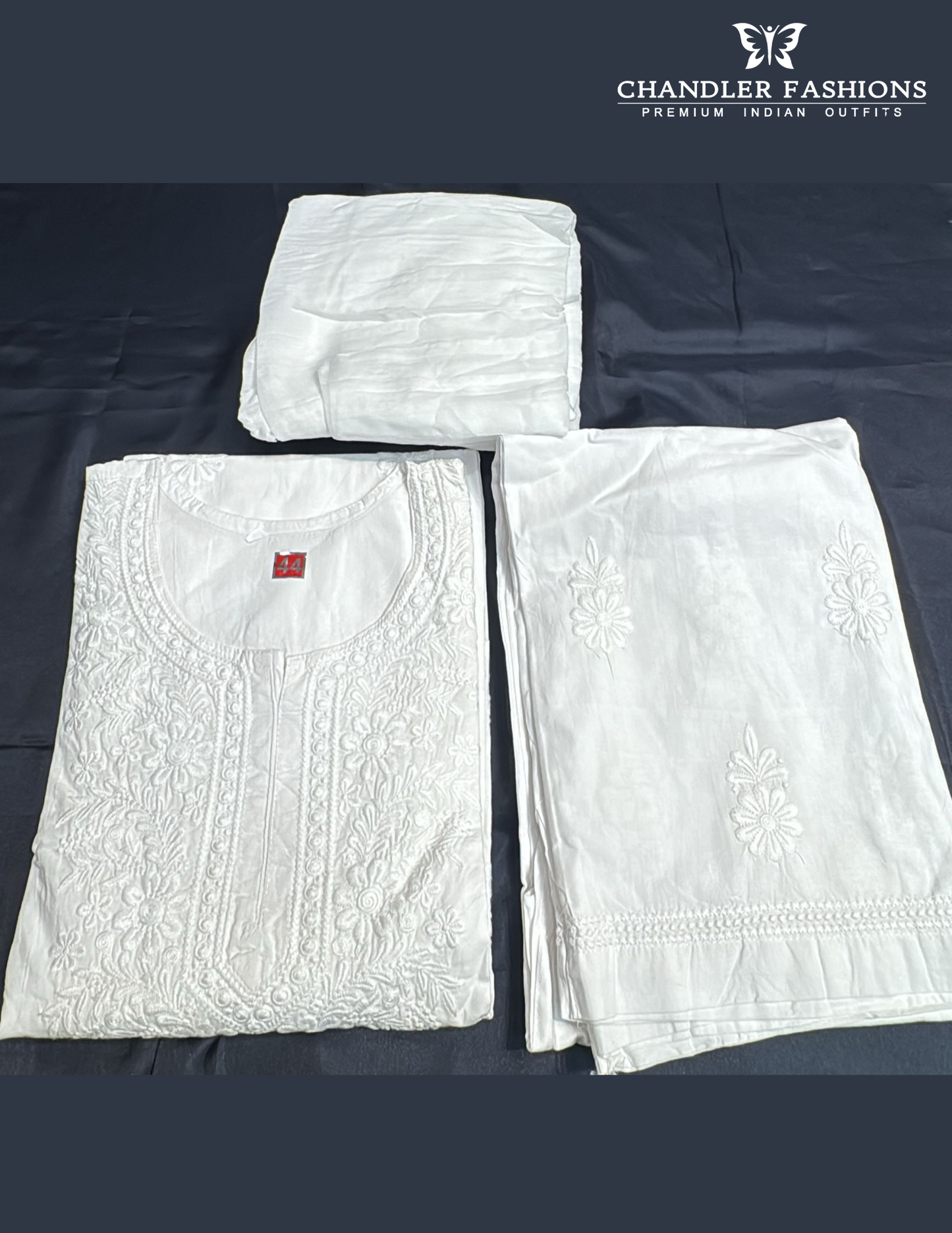 Fabulous White Color Cotton With Chikankari Work Kurti Suits For Women
