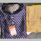 Amazing Blue Color Jacquard With Printed Work Kurta Suits For Men