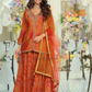 Orange Color Chinon With Digital Print And Embroidery Work Palazzo Suit Near Me