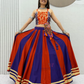 Orange And Blue Color Cotton With Gamthi Work Chaniya Choli In USA