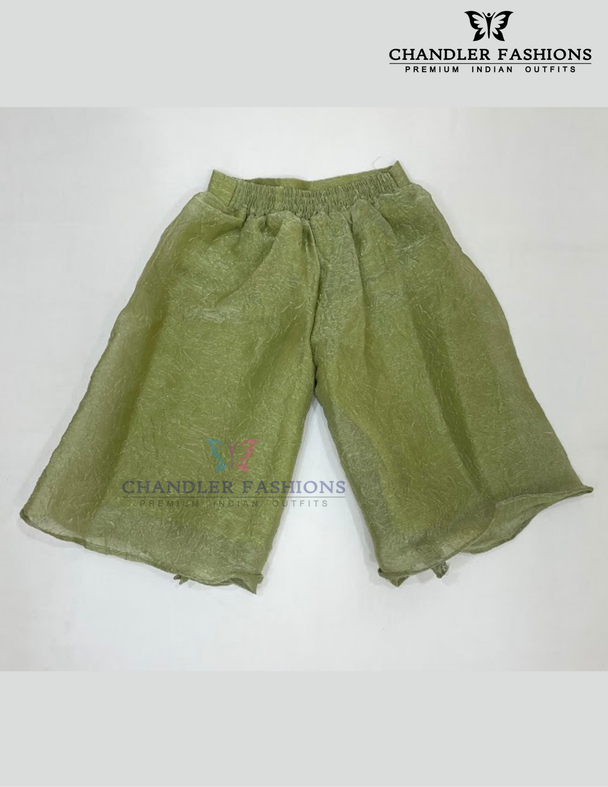 Olive Green Color Palazzo Suits With Sequins Work In Yuma
