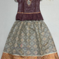 Wonderful Purple And Cream Color Art Silk Langa Set With Stone And Zari Work For Girls