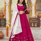 Attractive Pink Color Rayon Cotton Mirror Work Chaniya Choli For Women