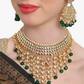 Green And White Stones With Gold Plated Choker And Earrings Near Me