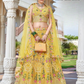 Stunning Yellow Color Net With Embroidery Work Lehenga Choli For Women