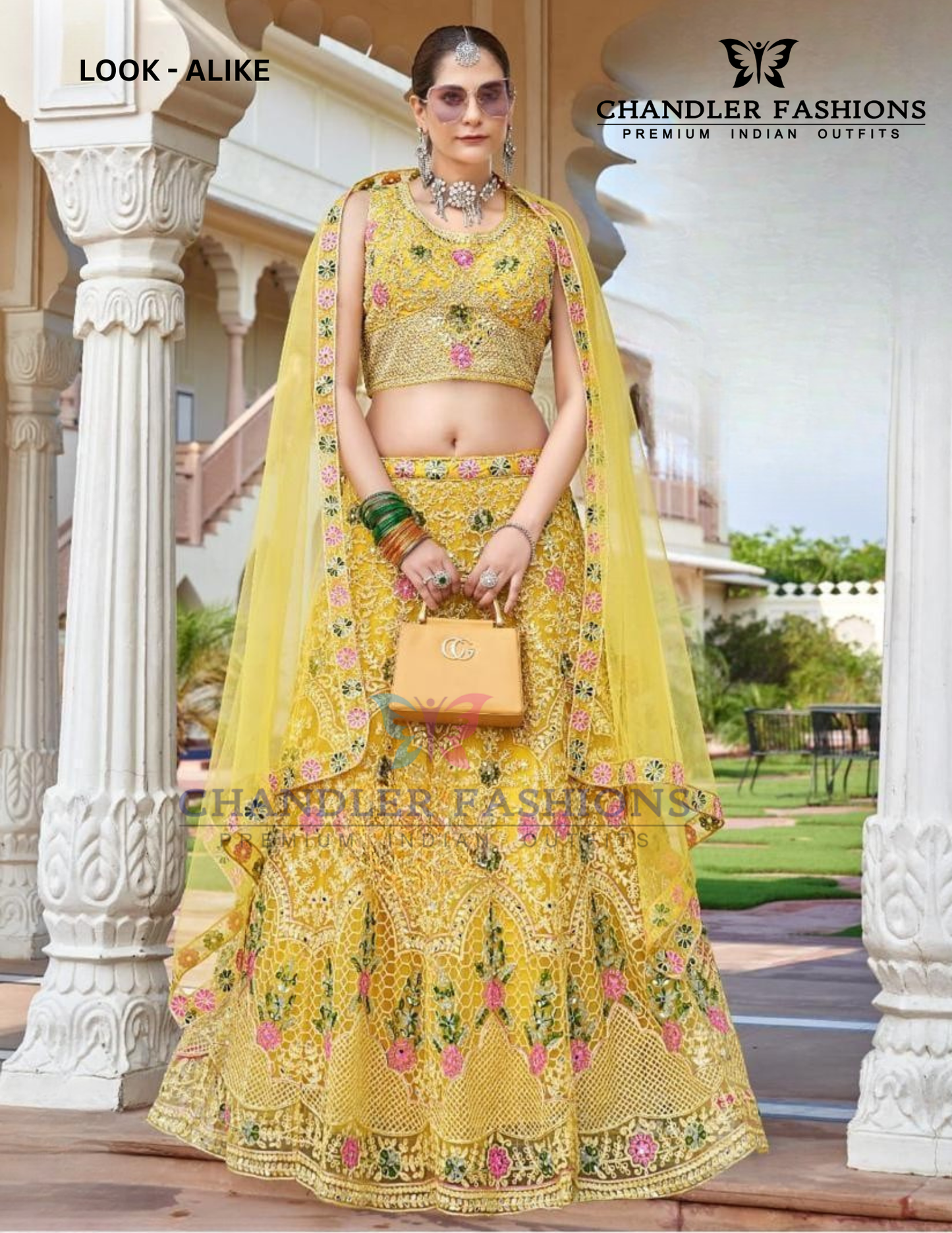 Stunning Yellow Color Net With Embroidery Work Lehenga Choli For Women