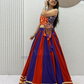 Orange And Blue Color Cotton With Gamthi And Print Work Chaniya Choli  Near Me