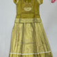 Sttunning Gold Color Art Silk Langa Set With Zari Work For Girls
