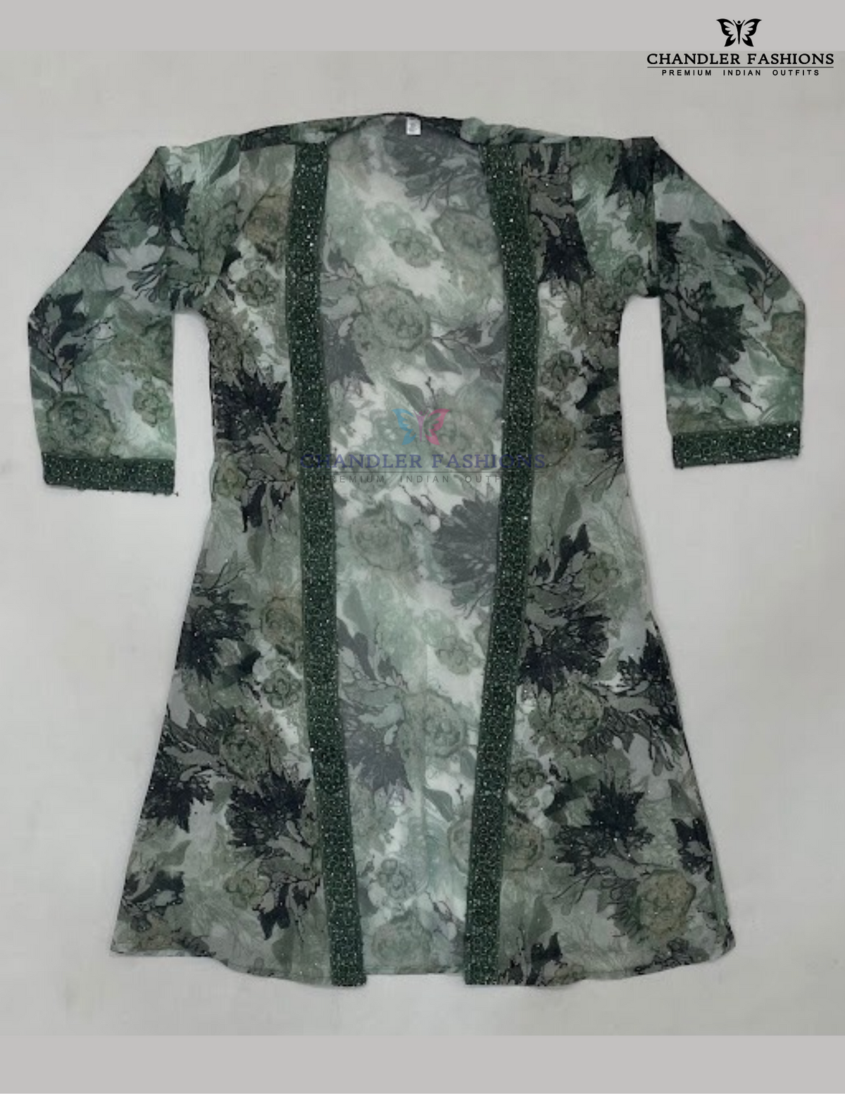 Olive Green Color Palazzo Suits With Sequins Work In Tempe