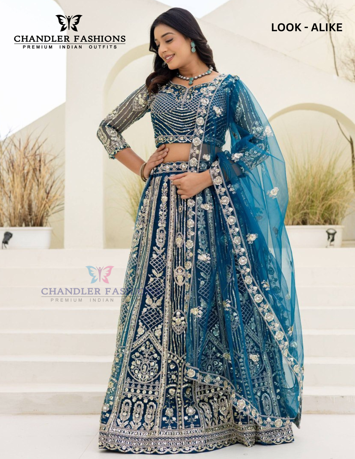 Amazing Blue Color Net Embellished Embroidered Lehenga Choli With Dupatta Set Near Me