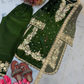 Green Color Palazzo Suits With Embroidery And Sequins Work Near Me